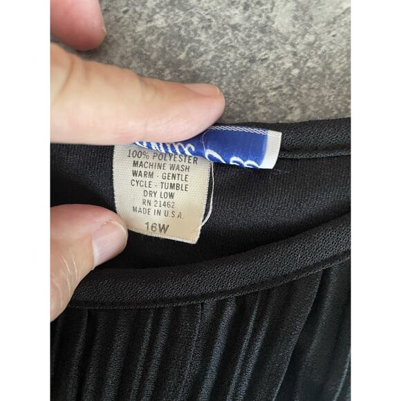 Vintage Black Dress 16 Maxi Whimsigoth Pleated Tiered Cocktail Event NYE Mature - Picture 6 of 9